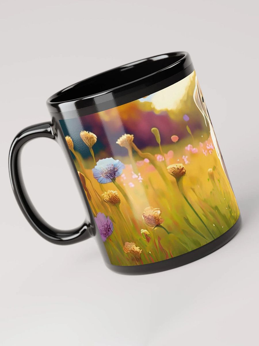 Floral Fetch: Black Glossy Mug for Dog Lovers flower mug product image (5)