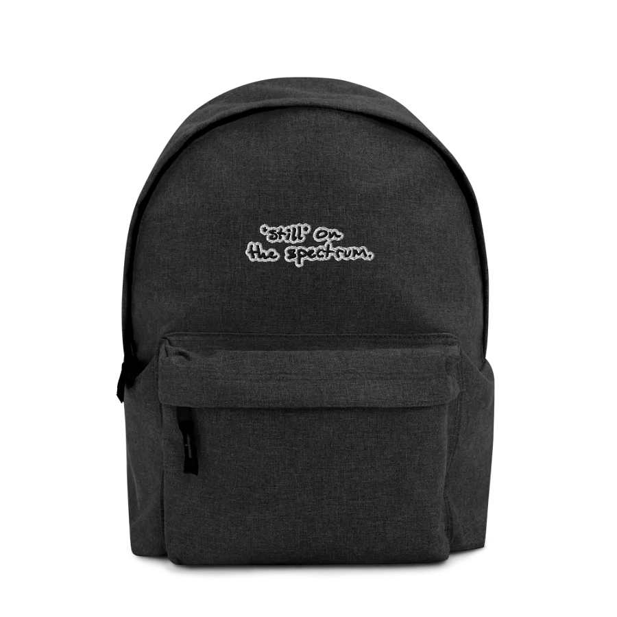 *still* on the spectrum embroidered backpack product image (1)