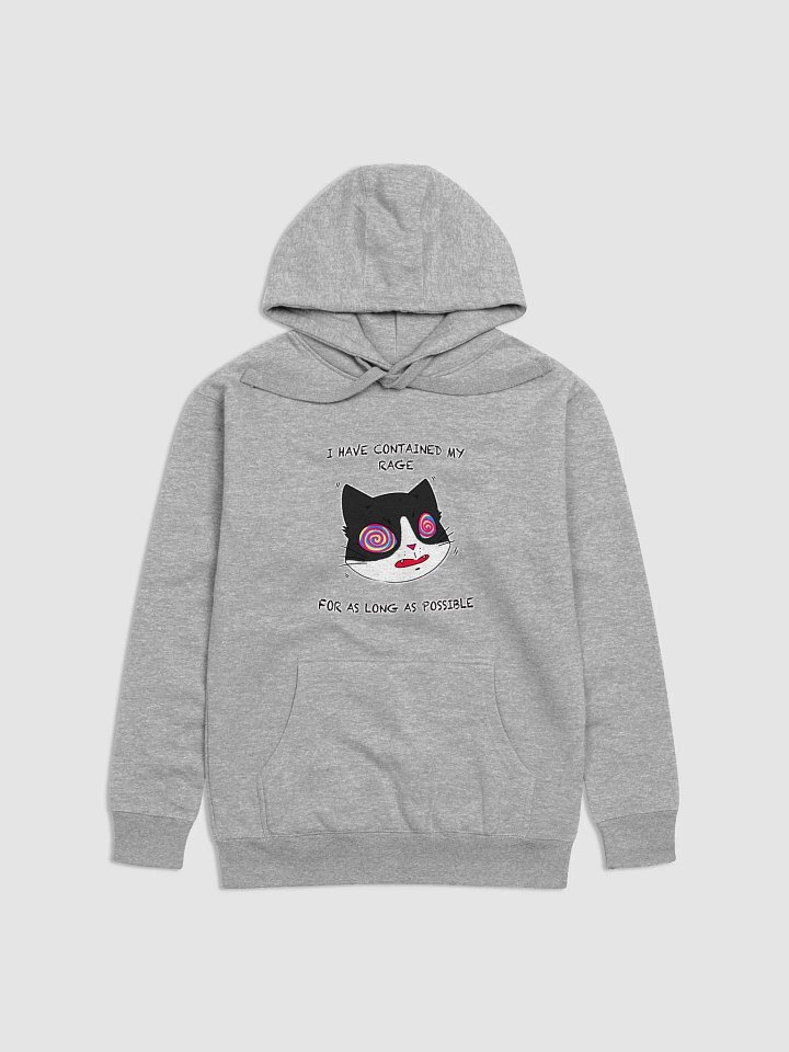Rage Cat With Text Long Hoodie Multicolor product image (1)