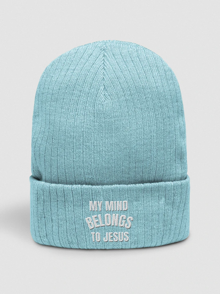 My Mind Belongs To Jesus Beanie (White Thread) product image (6)