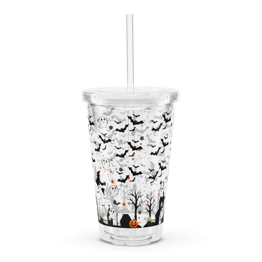 Whimsical Halloween Scene: 16 oz Double Wall Tumbler product image (7)
