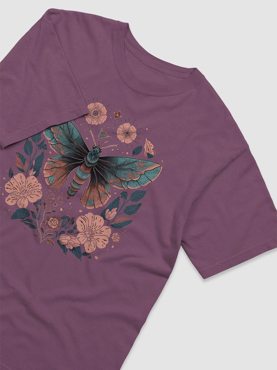 Luna Moth and Floral Elements Cottagecore Aesthetic T-Shirt | Cottagecore, Forestcore, Fairycore, & Goblincore Shirt Design product image (6)
