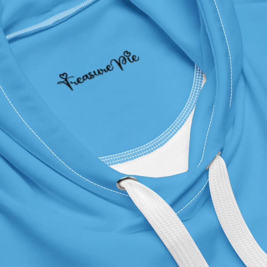Plain Sky-Blue True Summer Unisex Recycled Polyester Heavyweight Premium Hoodie by Treasure Pie product image (7)