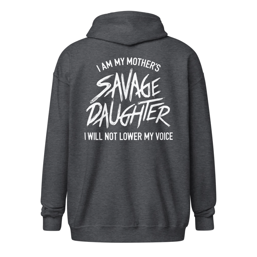Savage Daughter Zip Hoodie (white print) product image (3)