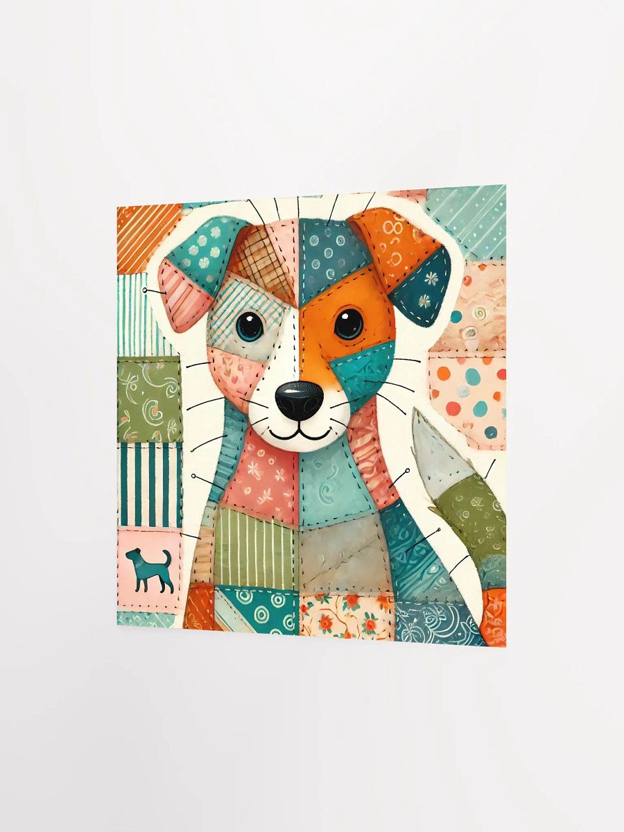 Whimsical Dog Patchwork Matte Poster product image (8)
