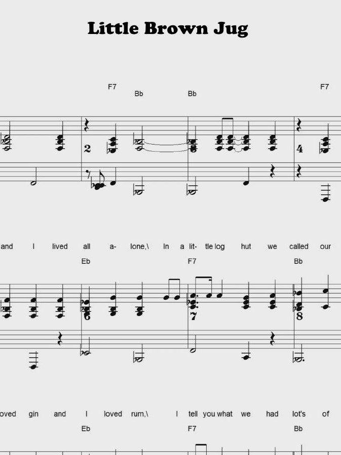Little Brown Jug - CS - Piano sheet music product image (1)