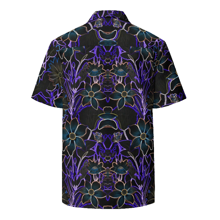 Trippy Floral Purple,Teal/Hawaiian Shirt by Sublicolor product image (1)