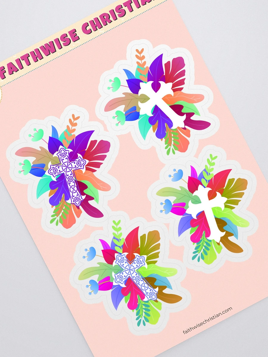 Multicolored Floral Cross Sticker Sheet product image (1)