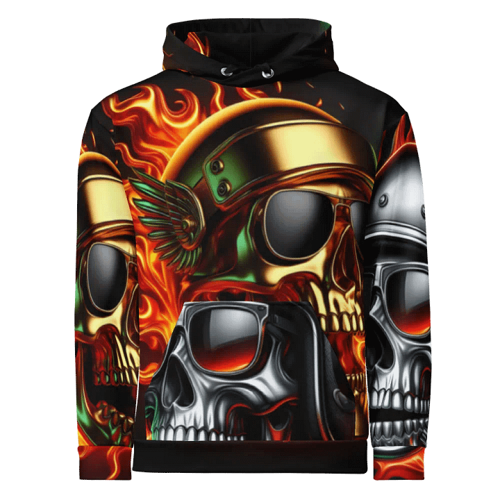 Fierce Skull Firestorm - Unisex Skull Hoodie #51 product image (1)