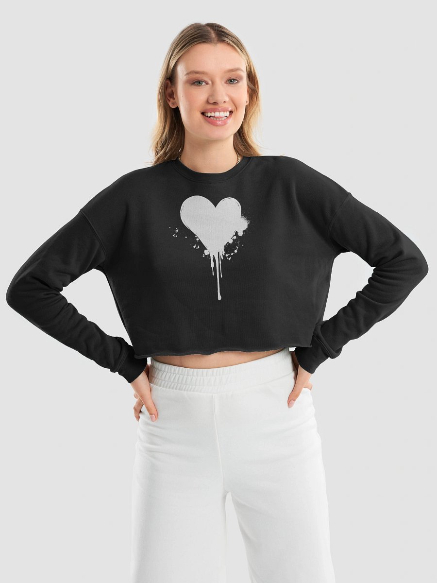 Bleeding Heart Cropped Sweatshirt - BLACK product image (1)