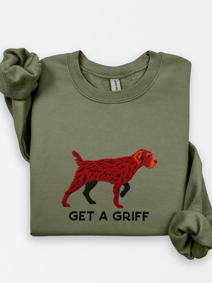 Get a Griff Sweatshirt (Embroidered) of a Wirehaired Pointing Griffon(Liver) product image (1)