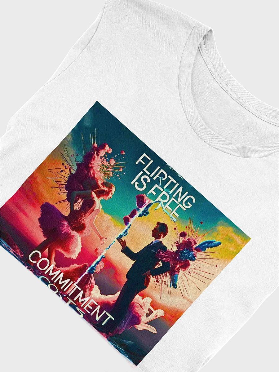 Funny Unisex Heavy Cotton Tee - Flirting is free Commitment costs extra - Humorous Tee, Joke Shirt, Sarcasm Gift, Relationship Banter, product image (5)