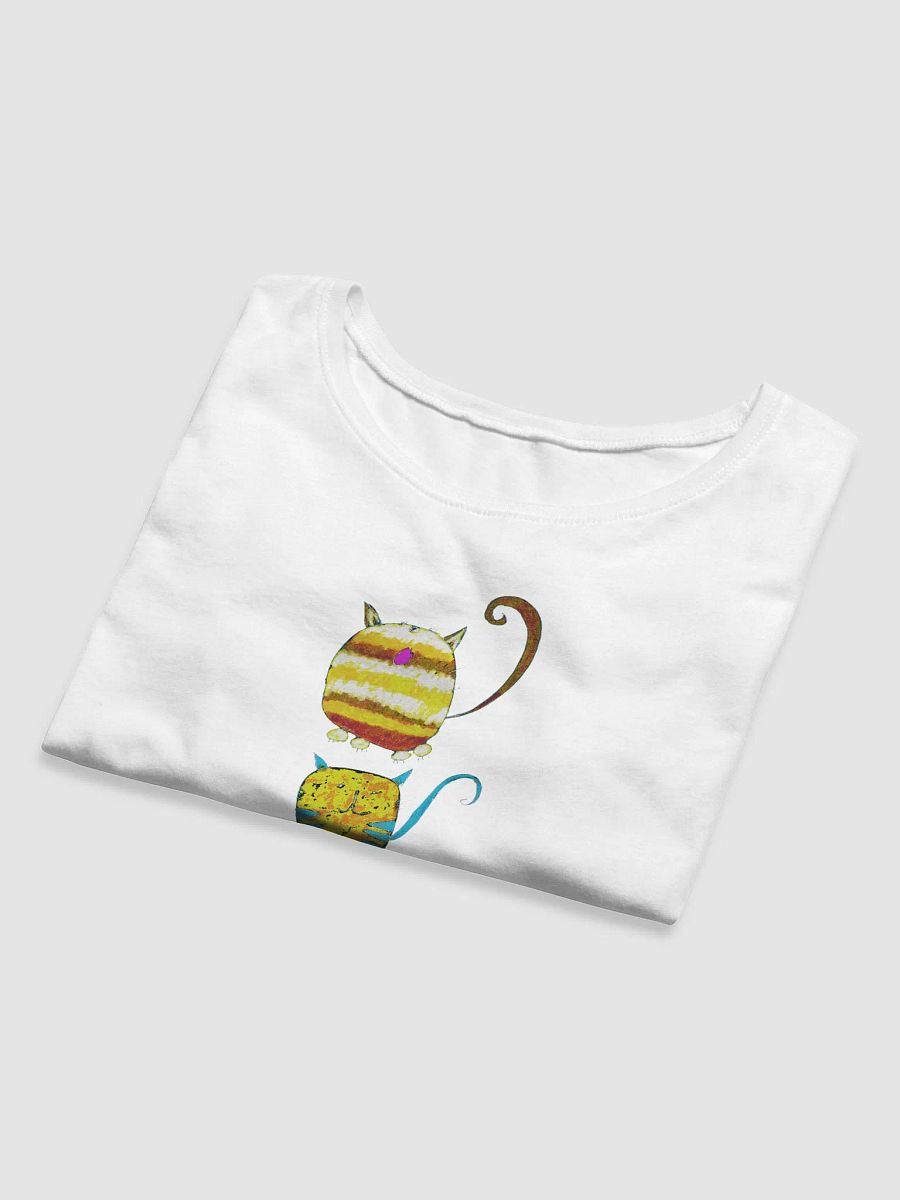 Abstract Vibrant Cats in Three Ladies Cropped Tee product image (11)