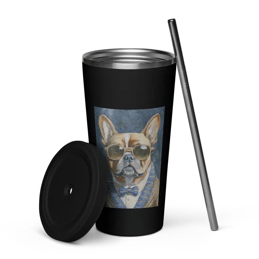 French Bulldog Sunglasses Painting - dogPXL Artistic series Insulated Tumbler product image (2)
