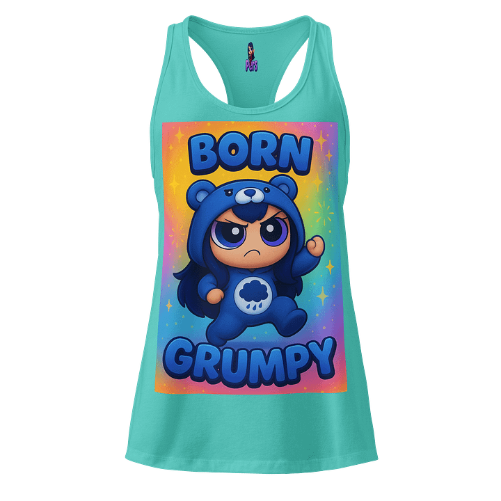 Born Grumpy Rainbow Racerback Tank product image (13)