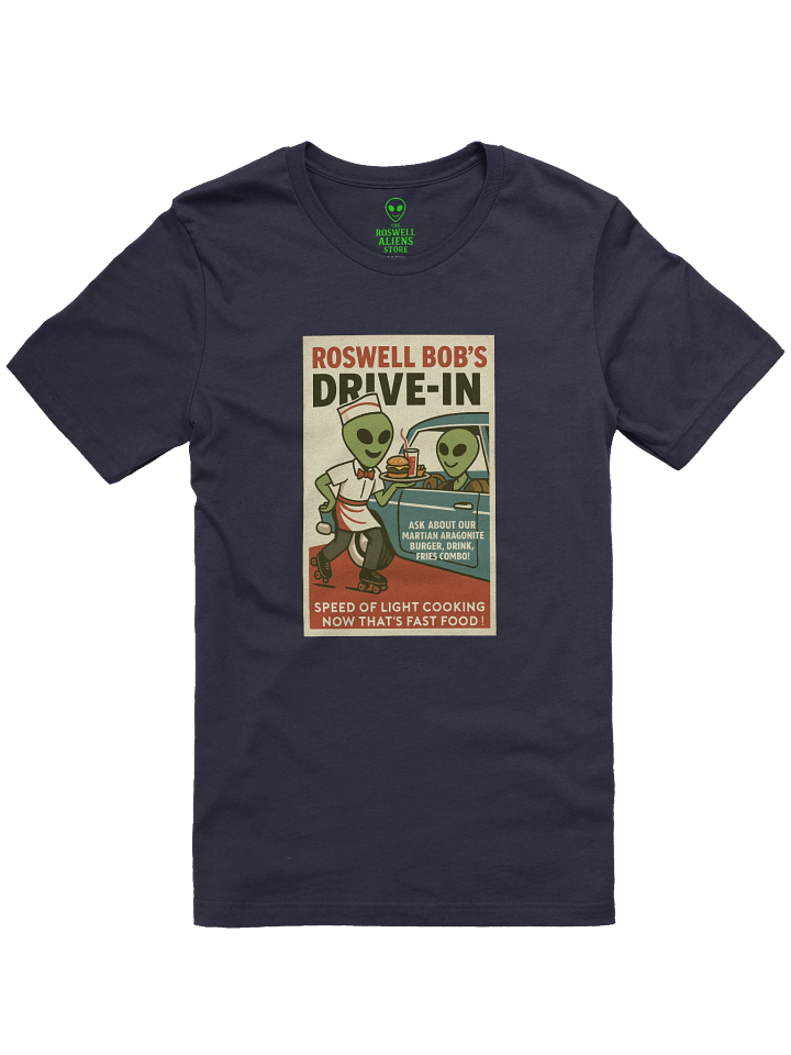 Rollerskating Martian Drive-In 1950's Roswell Aliens Retro Unisex T-Shirt product image (1)