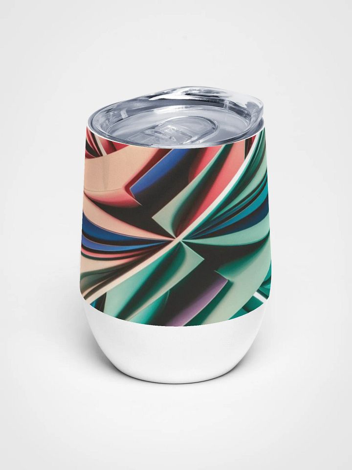 Personalised Abstract Art Wine Tumbler - Insulated Stainless Steel with Lid product image (1)