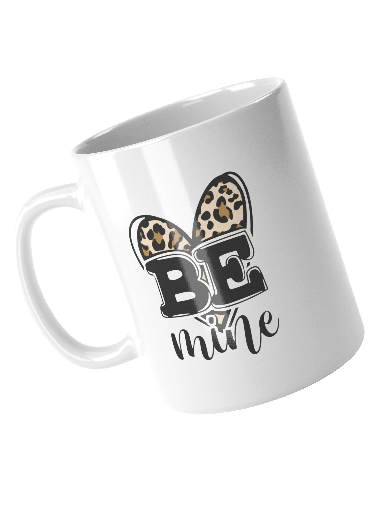 Be Mine Leopard Heart White Glossy Mug product image (4)