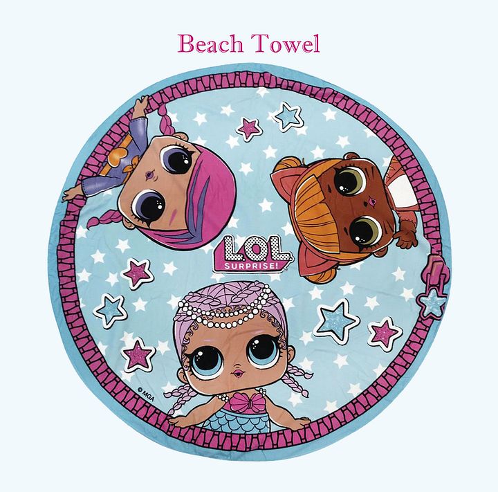 Girls Round Beach Towel, Soft Kids Swim Towel, Summer Pool & Picnic Blanket, Cute Toddler Beach Accessory and Gift, Fun Outdoor Play Mat product image (2)