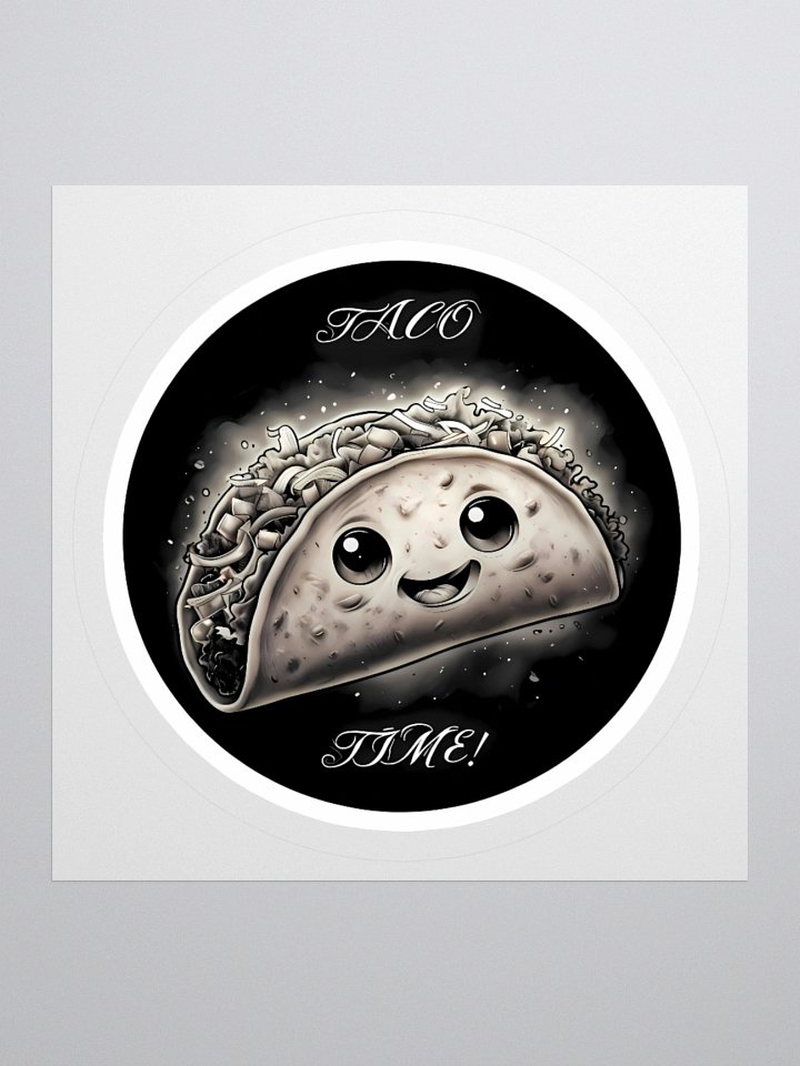Elegant Taco Time Sticker | Monochrome Food Art Decal | Minimalist Wall Decor product image (3)