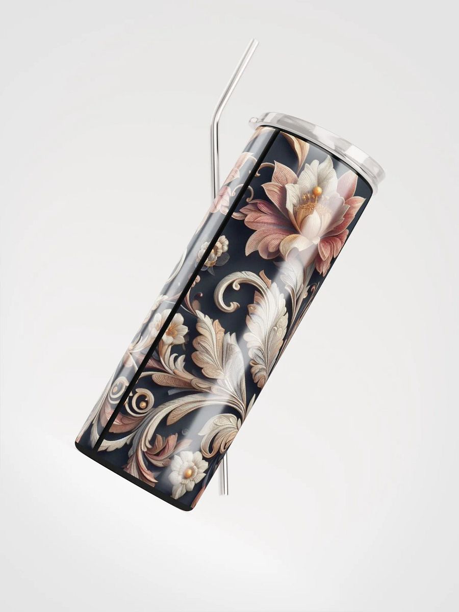 Vintage Floral Stainless Steel Tumbler - Eco-Chic Sipper Delight product image (4)