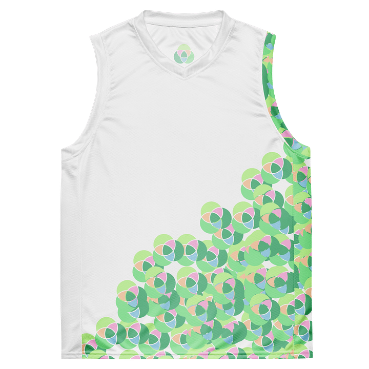 O2G All-Over Print Recycled Basketball Jersey — Signal in Motion product image (2)