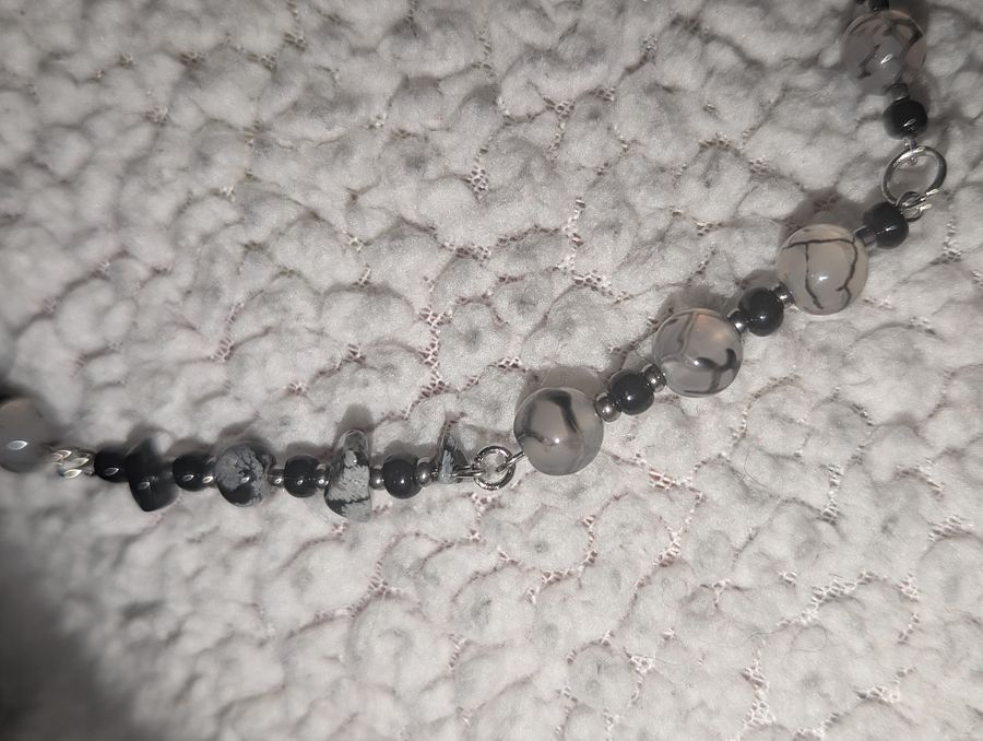 Crackle Agate & Black Obsidian Crystal Choker! product image (5)