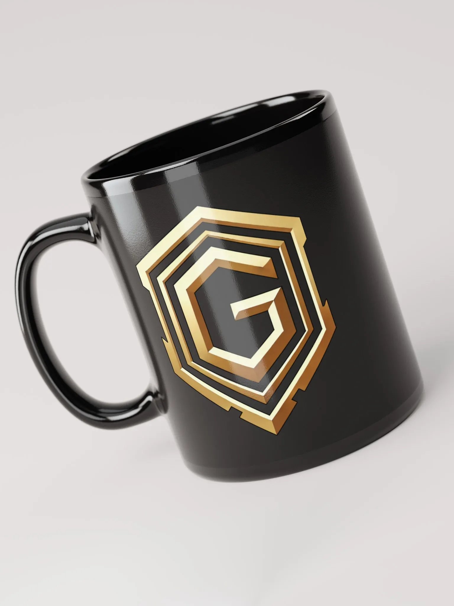 Goldovator Schwarze Glossy Tasse (Beidseitig bedruckt) product image (5)