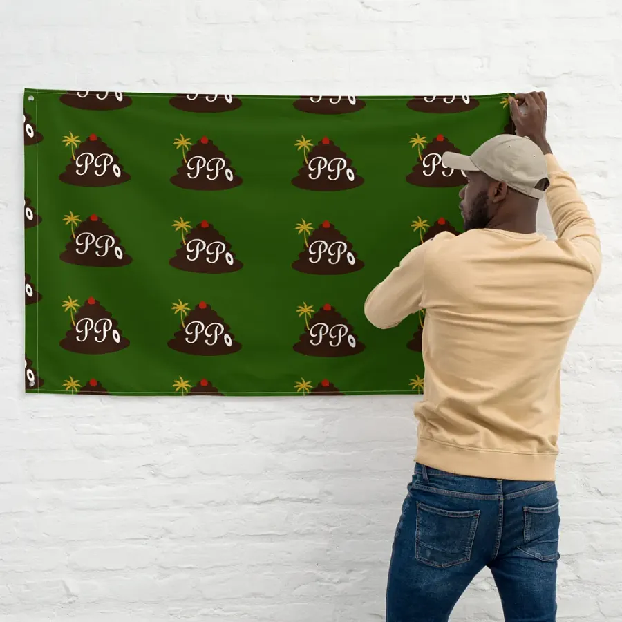 Poop Pees Classic Logo Flag product image (11)
