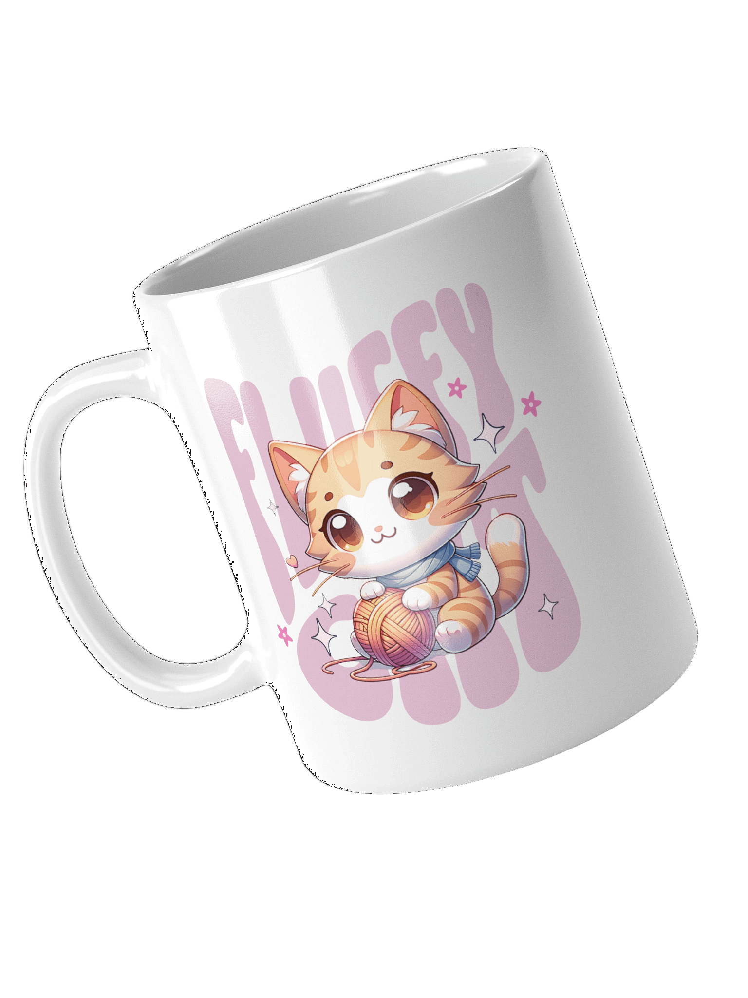 Fluffy Cat | White Glossy Mug product image (4)