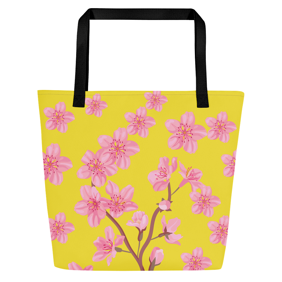 Peach Blossom Burst Yellow All-Over Tote Bag product image (1)