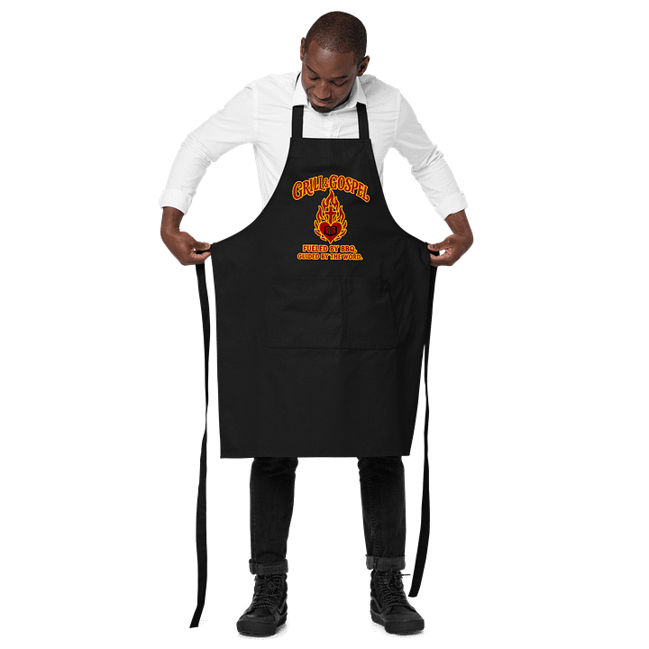 Grill & Gospel Christian BBQ Apron– Fueled by BBQ, Guided by the Word product image (2)