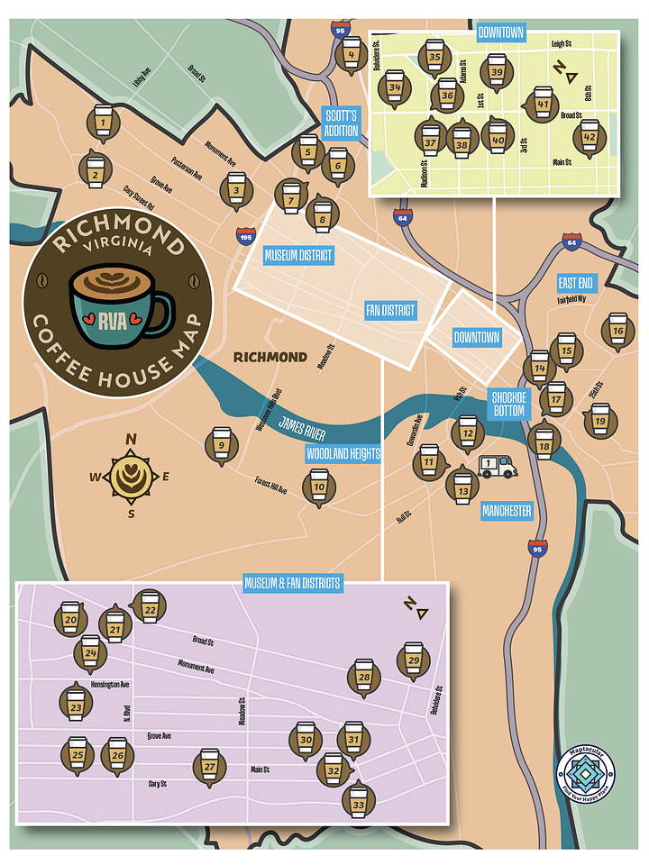 Richmond 2025 Coffee House Map - Instant Digital Download product image (1)