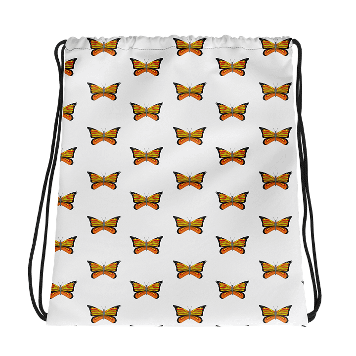 Symmetrical Butterfly Grid Drawstring Bag product image (1)