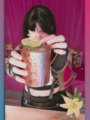 My new Tifa cosplay inspired me to create a Final Fantasy VII themed mocktail - the Honeybee Mule. #ff7 #tifacosplay#tifalockhart #cosplaygirl #mocktail
