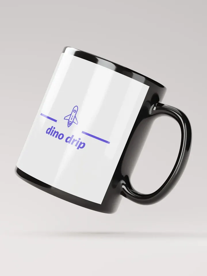 Dino Drip black glossy mug product image (4)