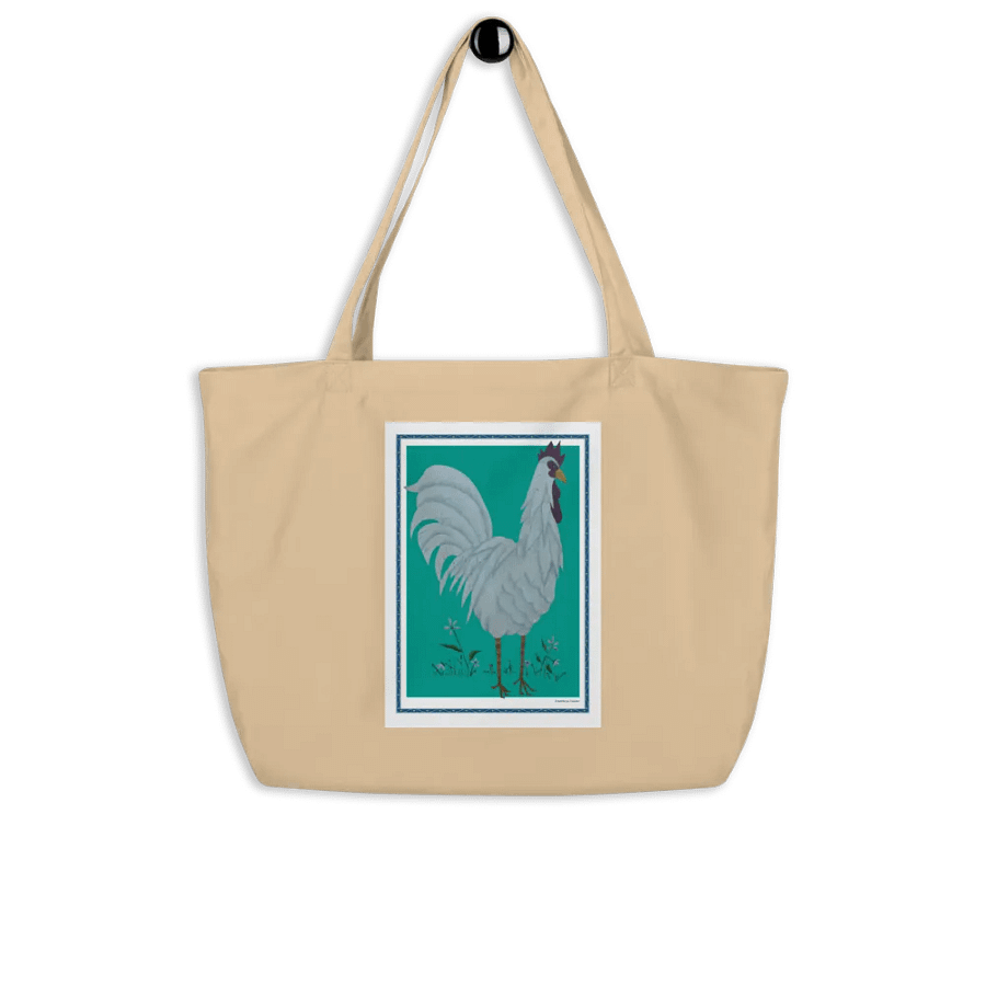 Eco Friendly Tote Bag with Chicken and Green Background product image (8)