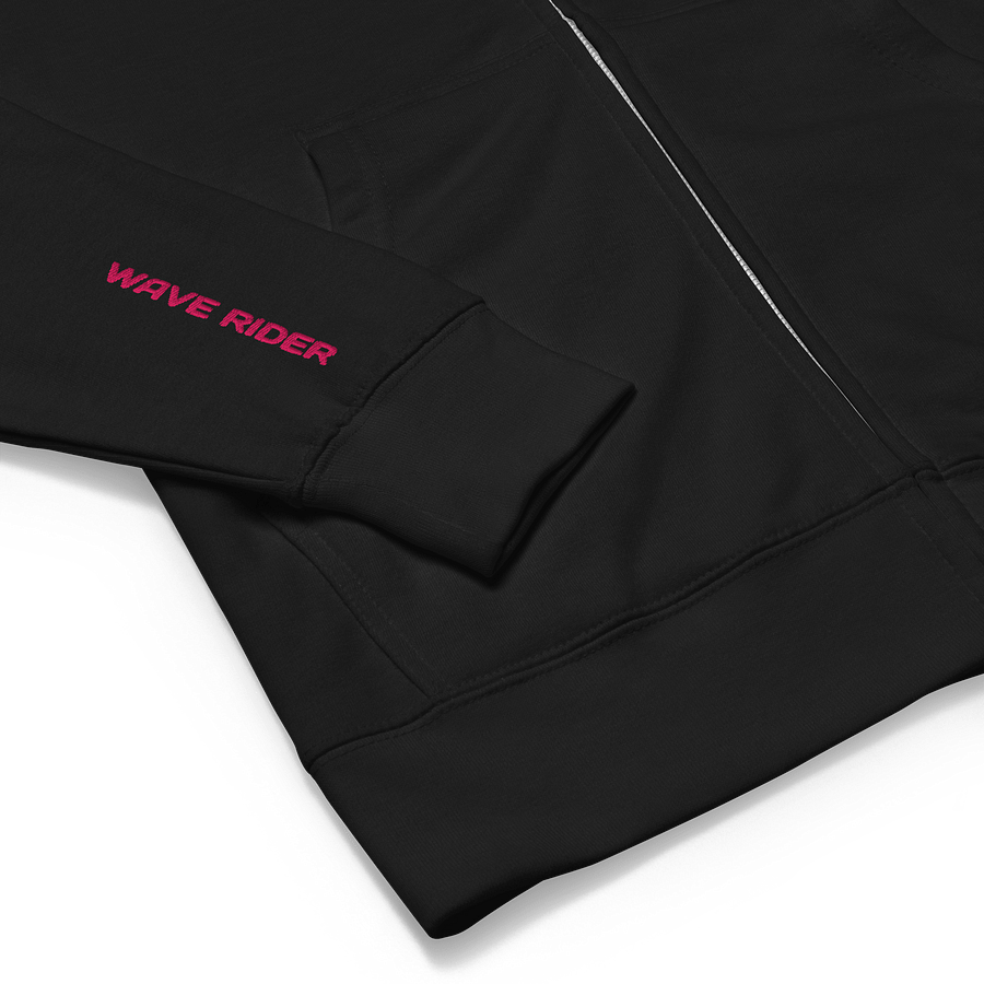 Embroidered Wave Rider Fleece Zip-Up Hoodie (Flamingo) product image (8)