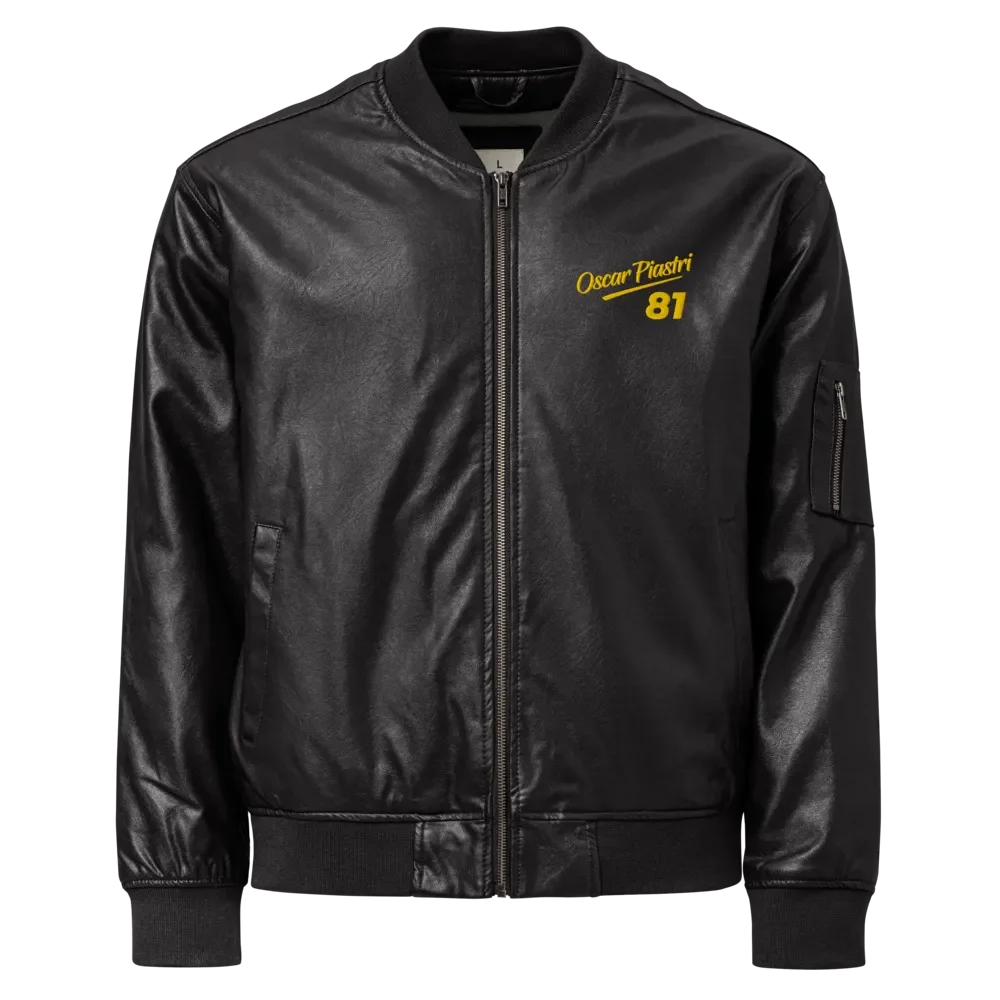Oscar Piastri Leather Bomber Jacket Fan Edition product image (1)