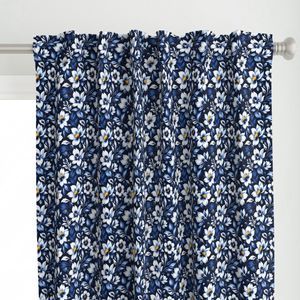 Seamless Pattern - Floral Pattern in Blue and White on Dark Blue Background product image (12)