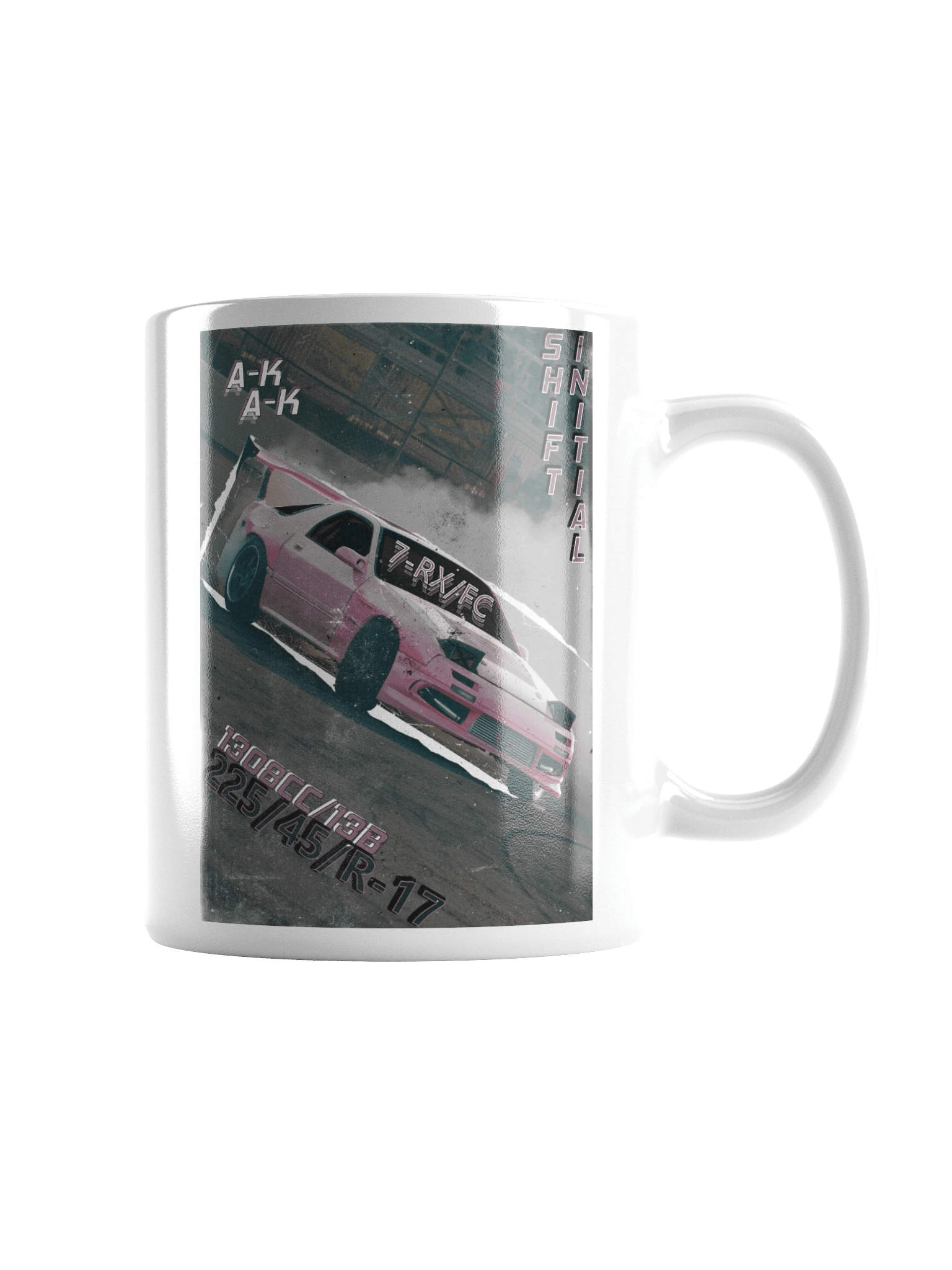 Initial Shift, FC/RX-7 Drift Cut-out | Glossy White Mug product image (3)