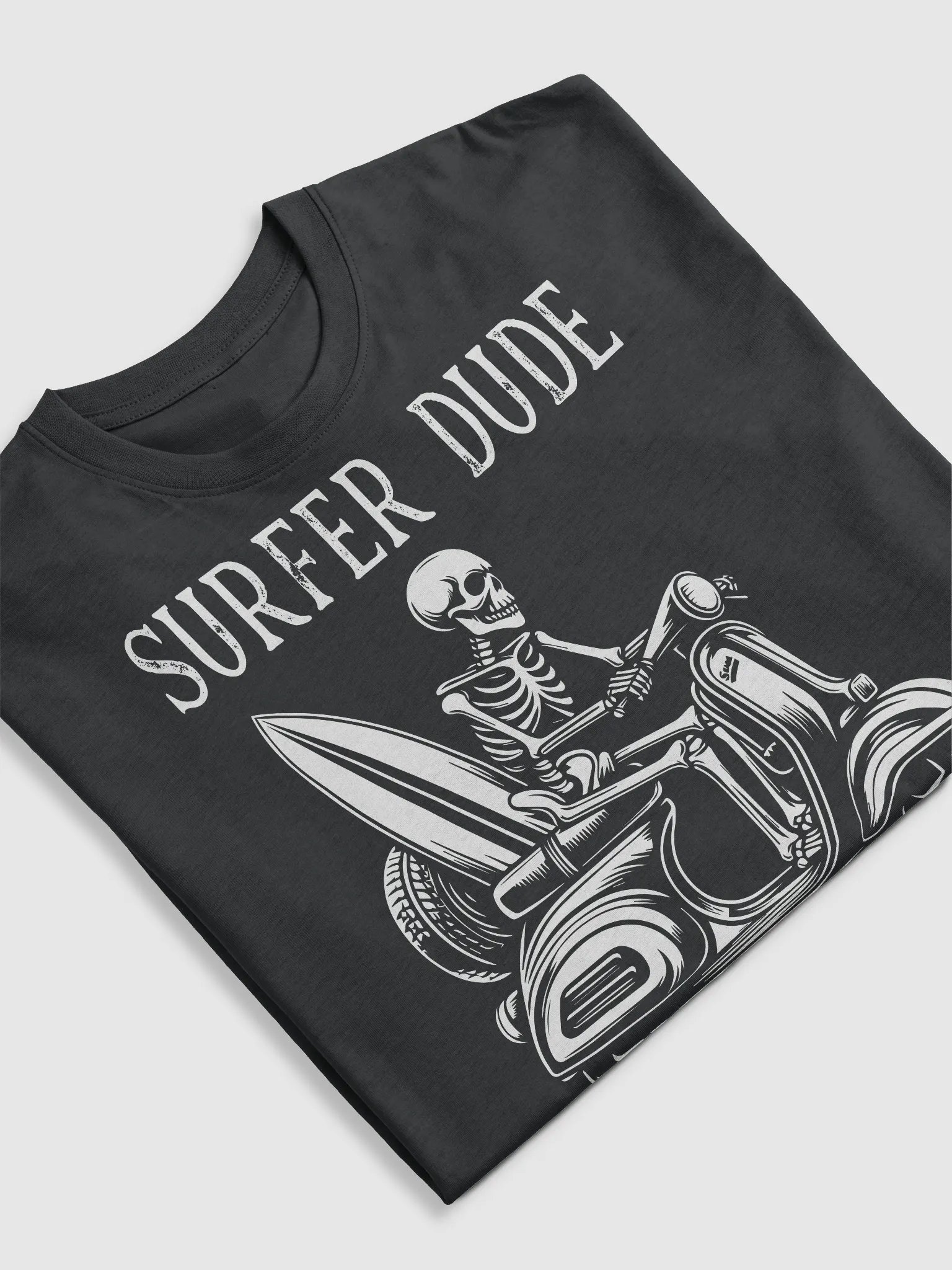 Surfer Skeleton on Scooter with Surfboard Tee product image (3)