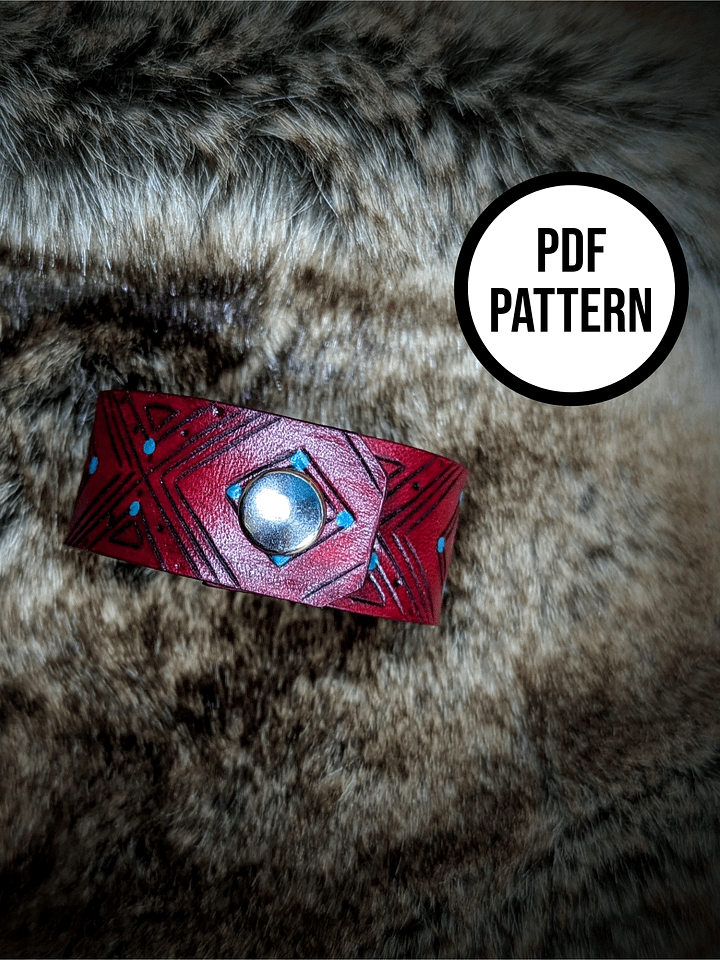 Geometric Leather Cuff Pattern - PDF Pattern for Leatherwork product image (2)
