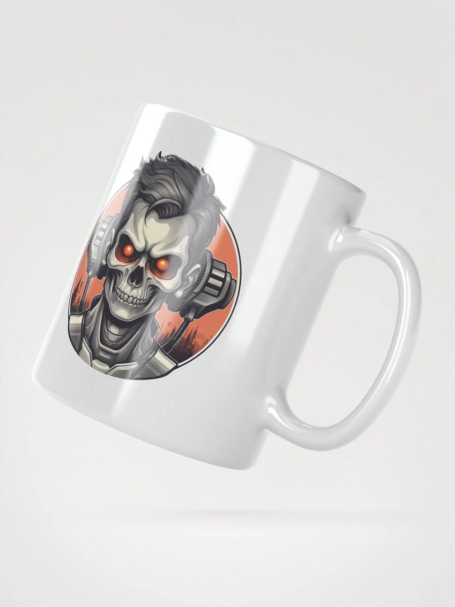 Cyberpunk Skull with Red Eyes and Headphones Mug product image (5)