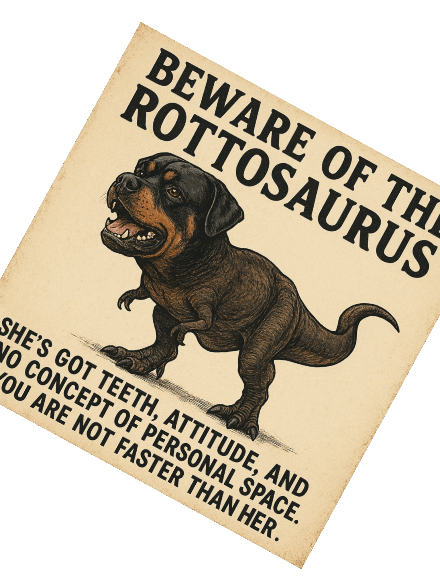 Beware of the Rottosaurus Sticker (She/her version) product image (4)
