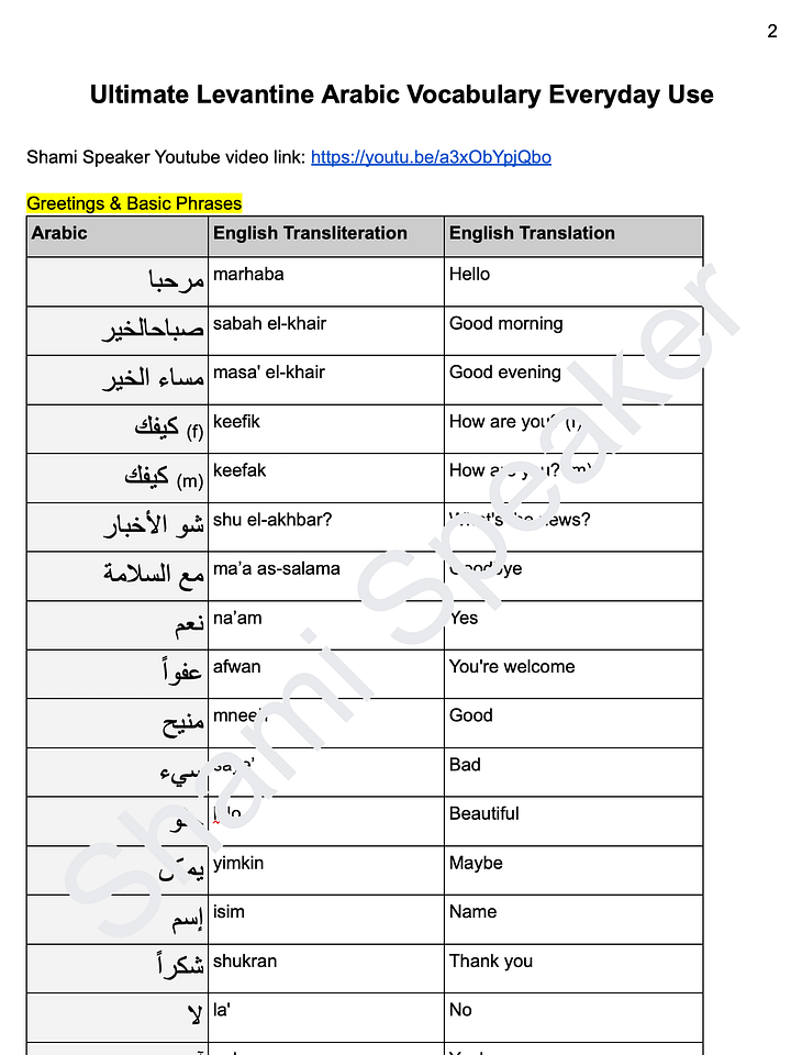 Ultimate Everyday Vocabulary in Levantine Arabic product image (2)