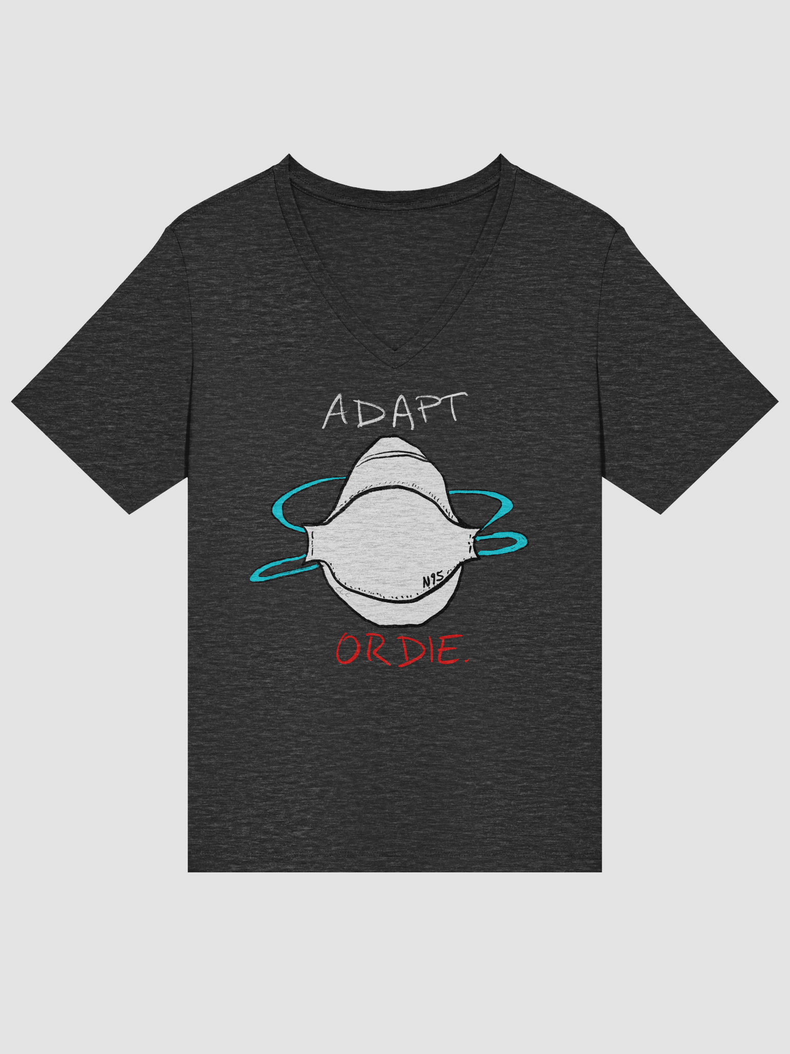 Adapt Or Die Relaxed V-Neck Tee product image (12)