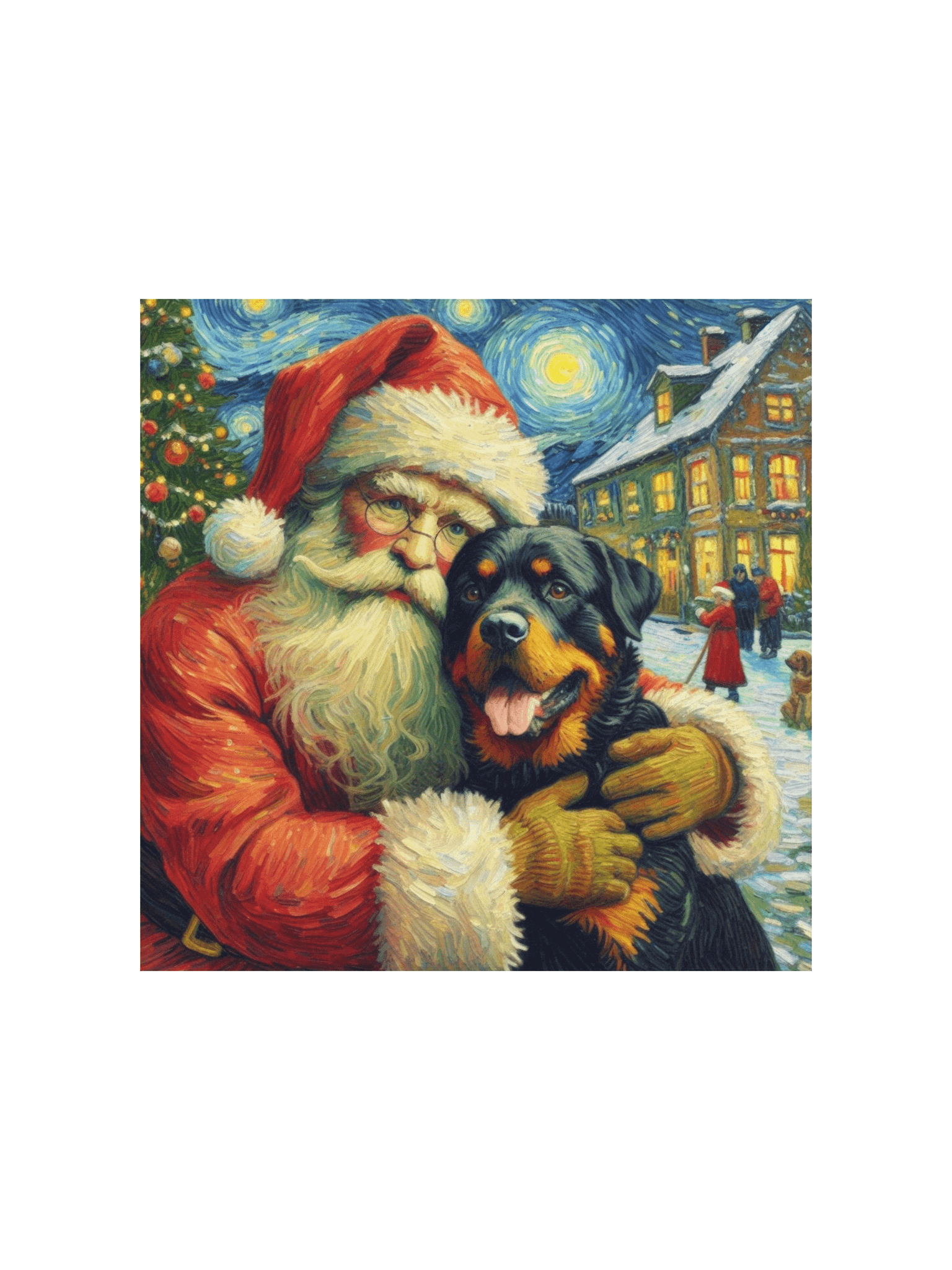 Rottweiler & Santa Matte Poster product image (1)