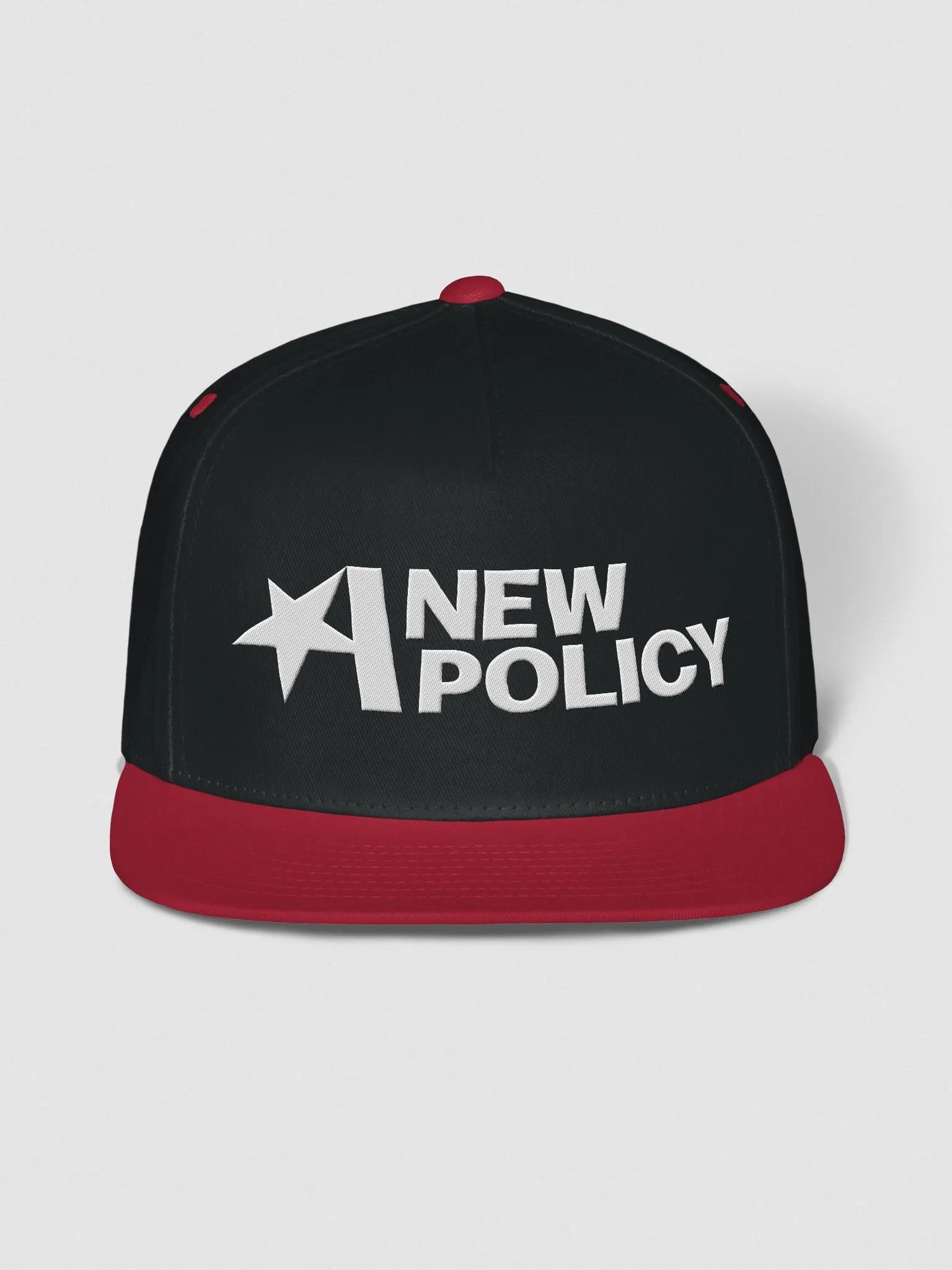 A New Policy Flat Snapback Cap - Black, Red and Green product image (1)