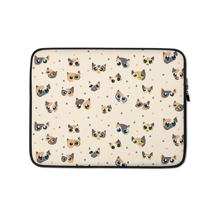 Calico Cat Multicolor Eyes Laptop Sleeve product image (1)